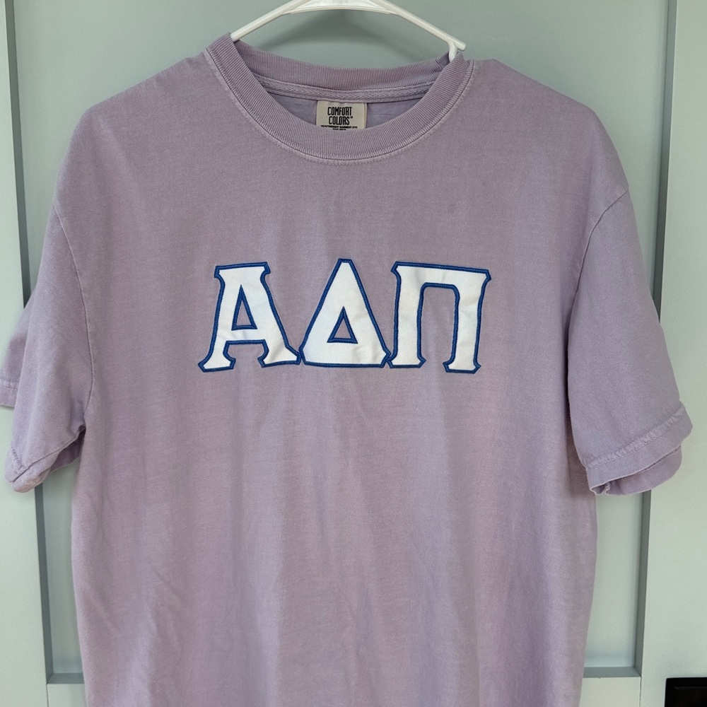 Alpha Delta Pi (ADPi) Classic Stitched Letter T-Shirt 100% Cotton